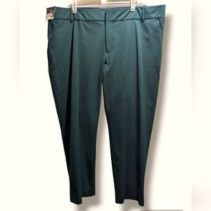 NWT Ava & Viv Women's Plus Green Midrise Ankle Casual Dress Work Pants size 22W